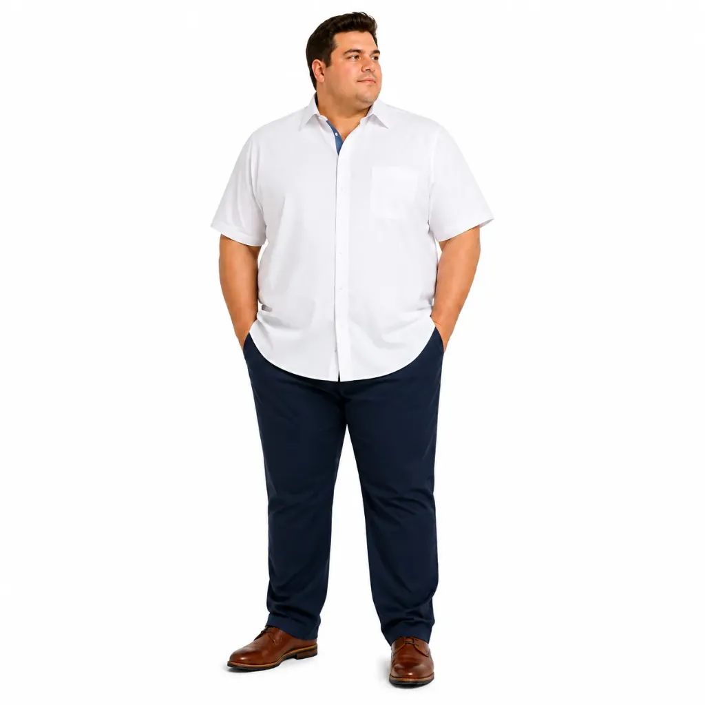 Camisa Manga Corta Con Bolsillo George - Tallas Grandes