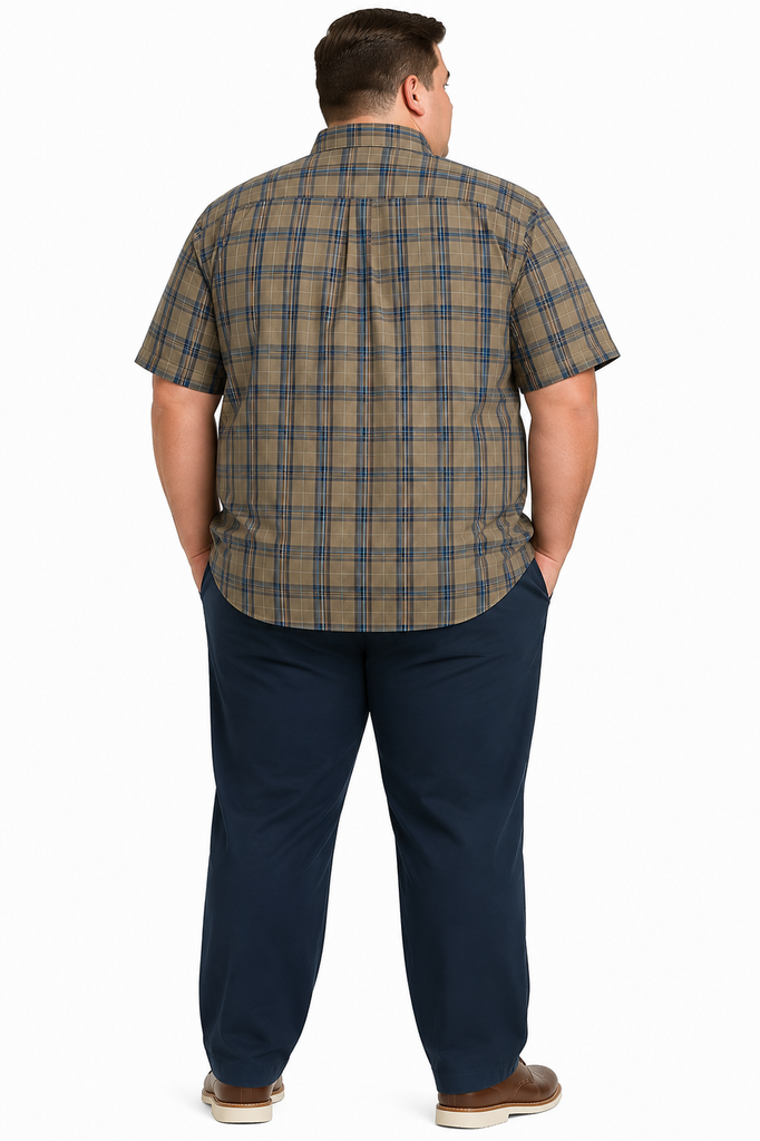 Camisa Manga Corta Cuadros US Polo Assn - Tallas Grandes