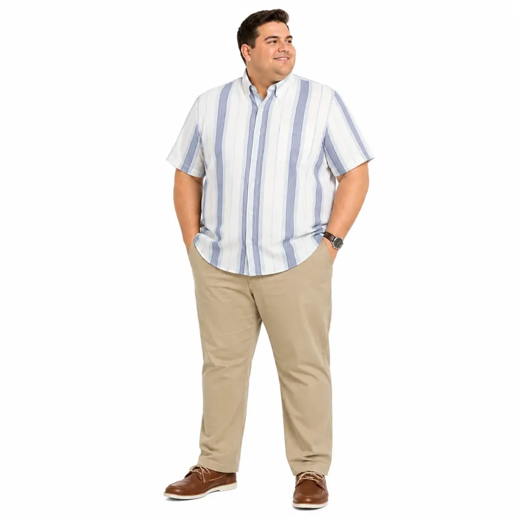 Camisa Manga Corta Rayas St. John's Bay - Tallas Grandes