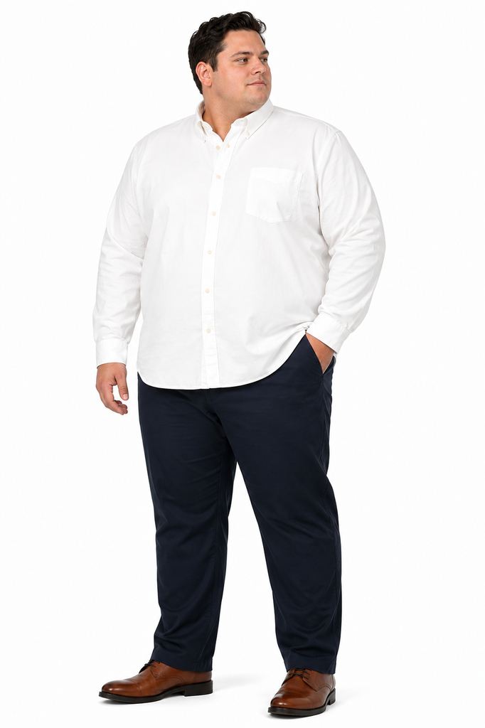 Camisa Manga Larga Blanco Mutual Weave - Tallas Grandes