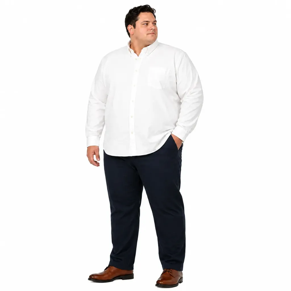 Camisa Manga Larga Blanco Mutual Weave - Tallas Grandes