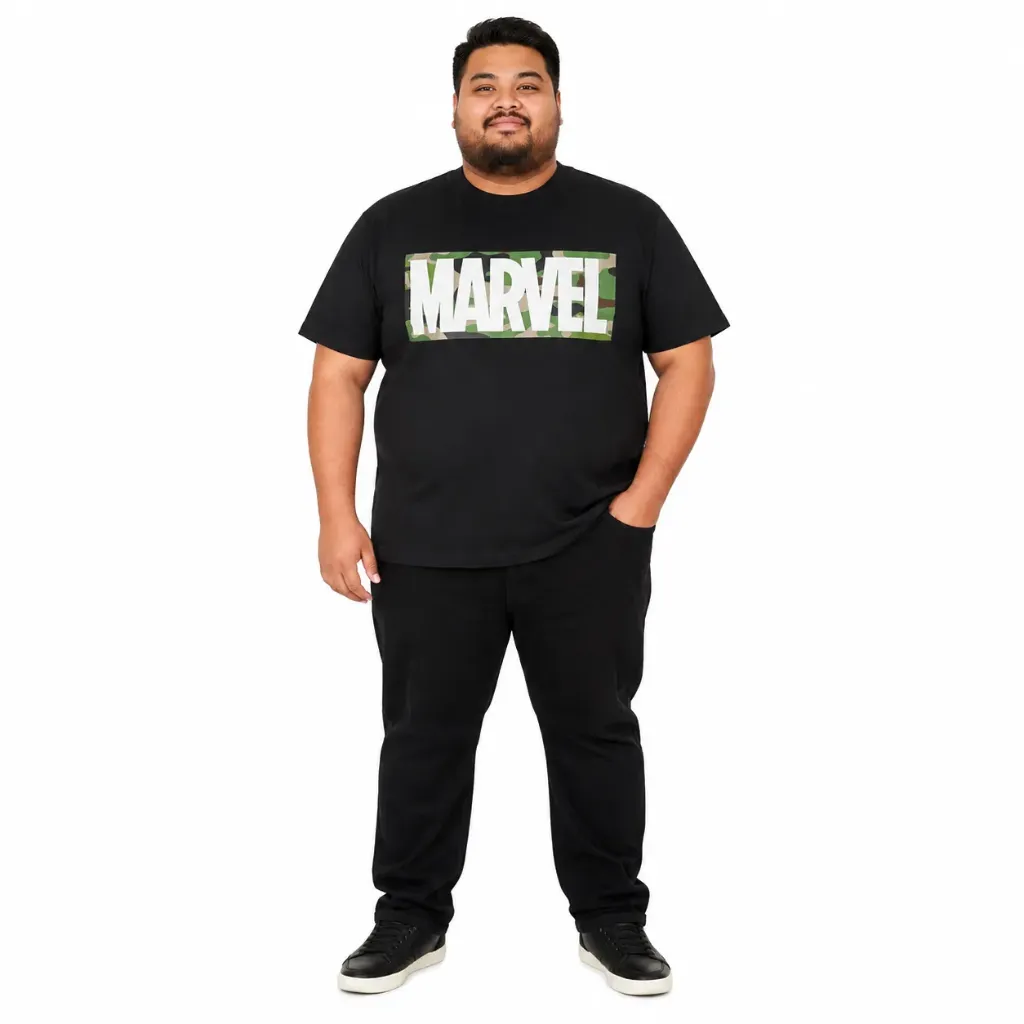 Playera Gráfica Camo Marvel - Tallas Grandes