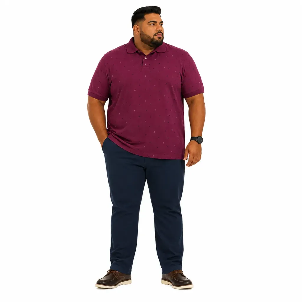 Polo Stretch Estampado Gaviotas - Tallas Grandes
