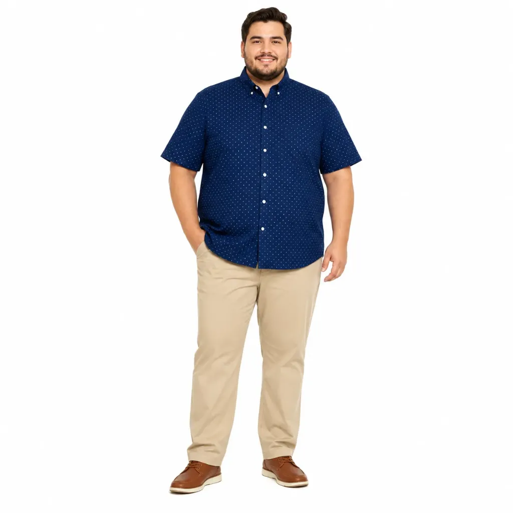 Camisa Manga Corta Estampada Puntos Magnus - Tallas Grandes