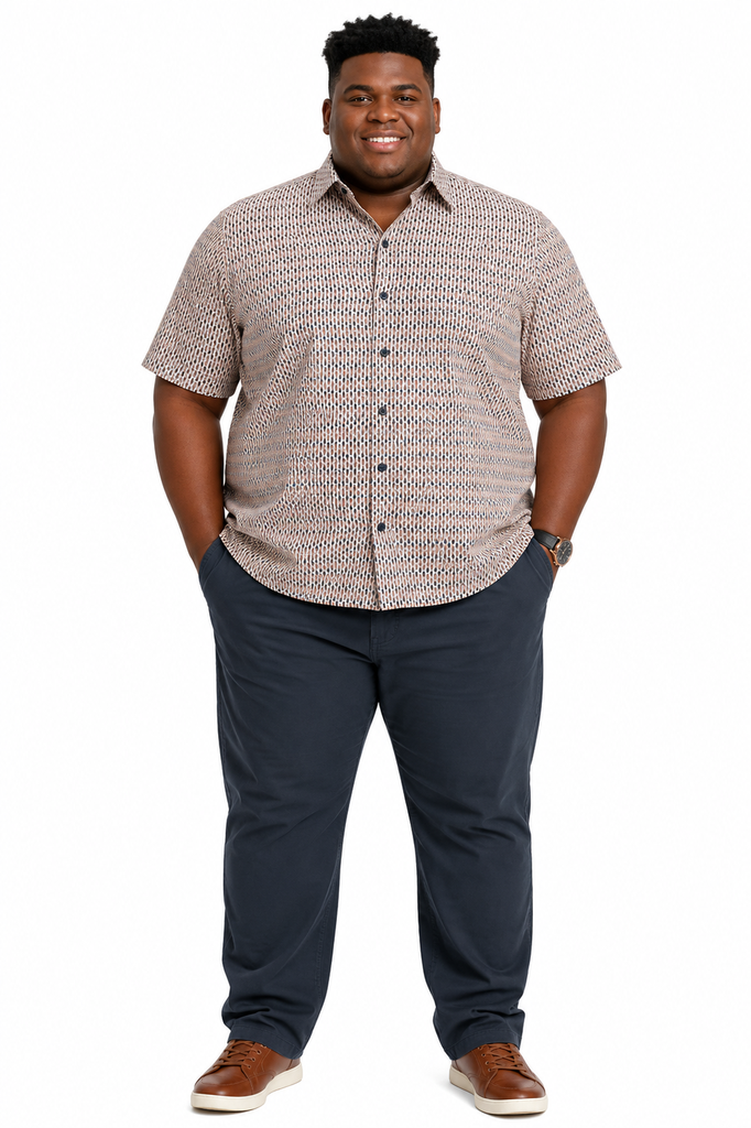 Camisa Manga Corta Estampado Geométrico Shaquille O'neal - Tallas Grandes