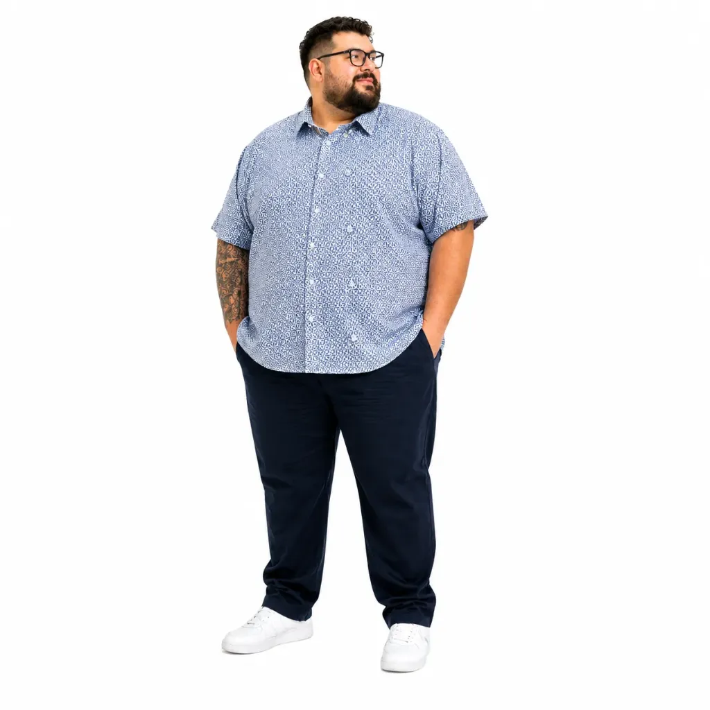 Camisa Manga Corta Estampado Stylus - Tallas Grandes