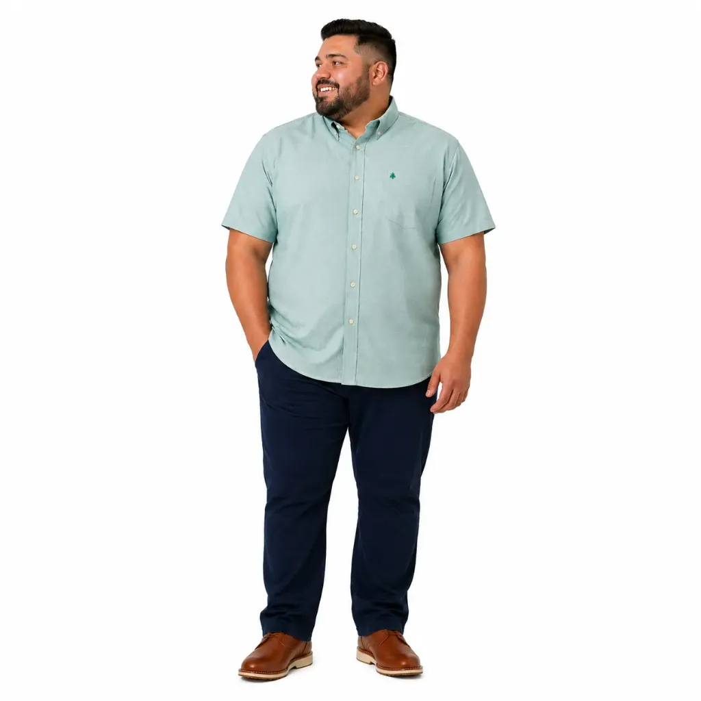 Camisa Manga Corta IZOD - Tallas Grandes (Verde, 4XL)