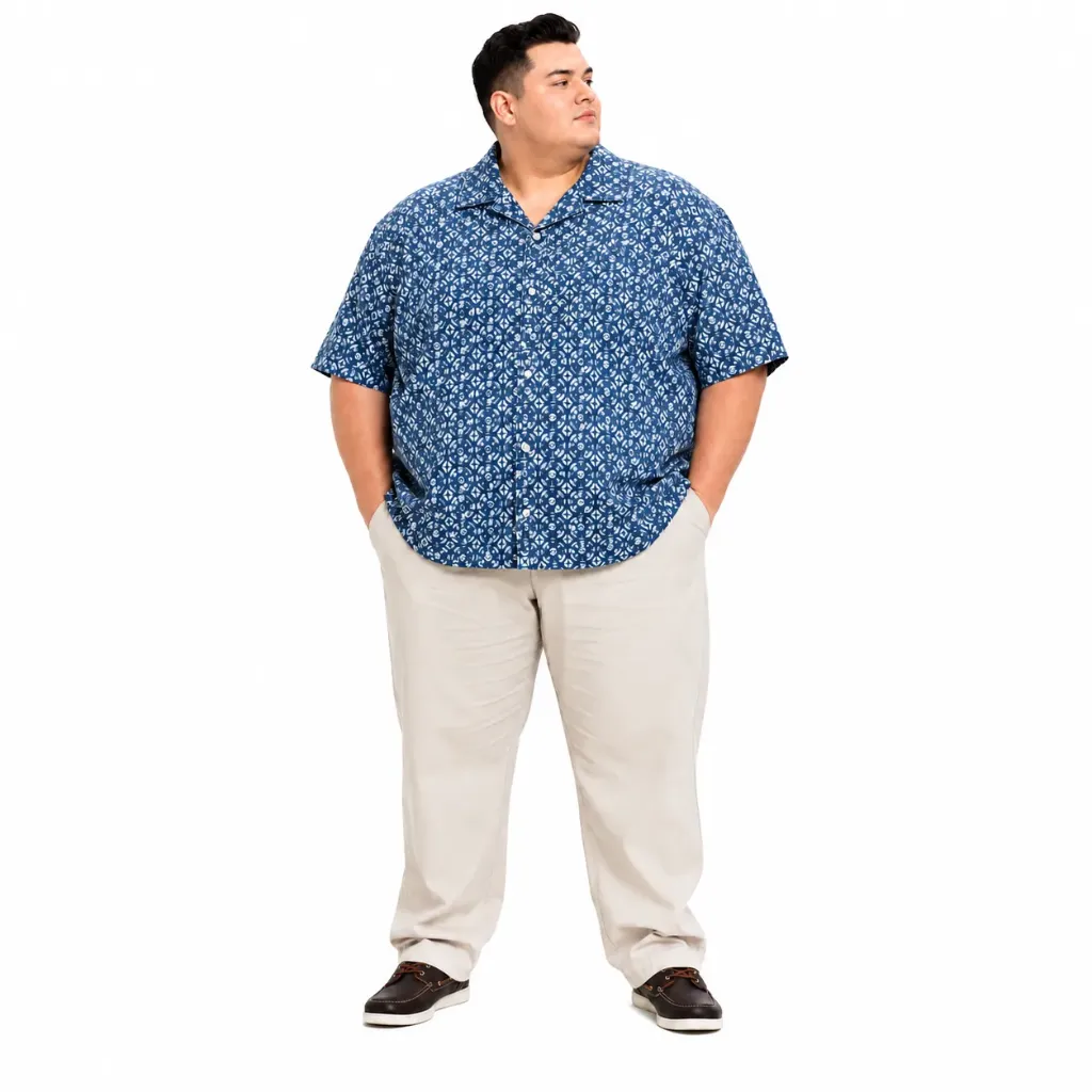 Camisa Manga Corta Mutual Weave - Tallas Grandes (Celeste, 4XL)