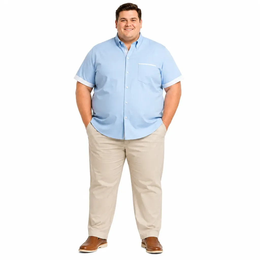 Camisa Manga Corta Puños Estampados Magnus - Tallas Grandes (4XL)