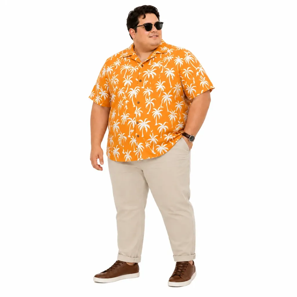 Camisa Manga Corta St. John's Bay - Tallas Grandes (Anaranjado, 6XL)