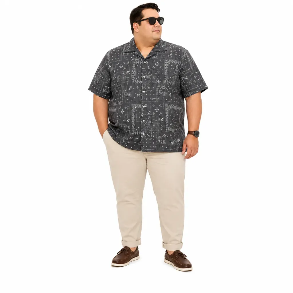 Camisa Manga Estampado Mosaico Corta Arizona - Tallas Grandes (2XL)