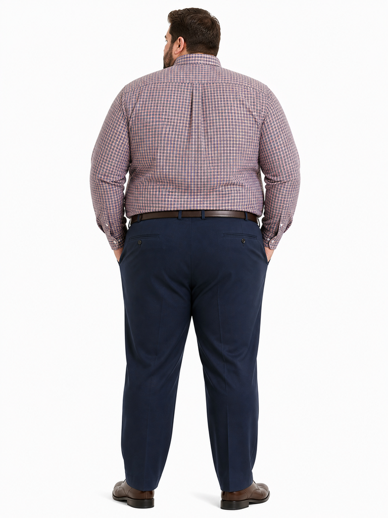 Camisa Manga Larga Con Bolsillo Cuadros Mutual Weave - Tallas Grandes