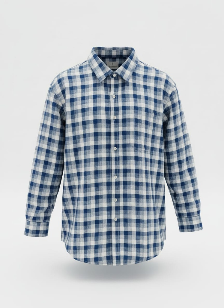 Camisa Manga Larga Cuadros Mutual Weave - Tallas Grandes