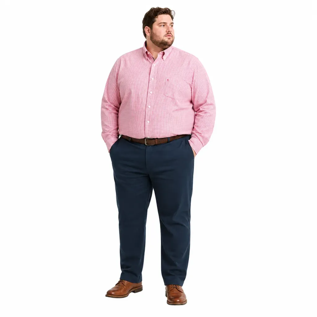 Camisa Manga Larga Cuadros Pequeños IZOD - Tallas Grandes