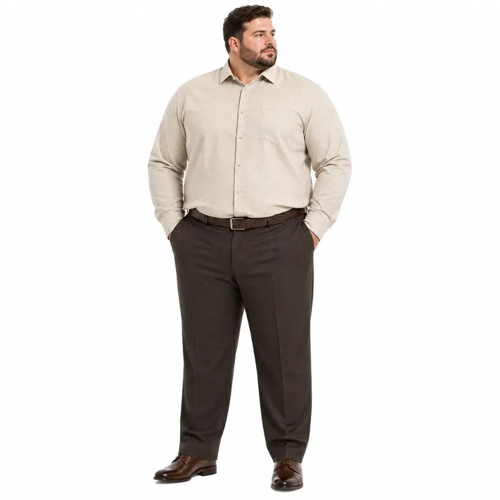 Camisa Manga Larga Mutual Weave - Tallas Grandes (Beige, 2XL)