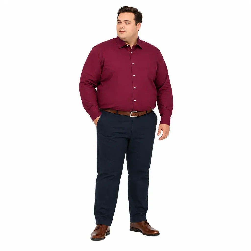 Camisa Manga Larga Van Heusen - Tallas Grandes (Corinto, 1XL)