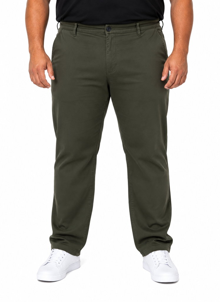 Pantalón Casual Stretch Corte Semi Ajustado Magnus - Tallas Grandes - 201-205 (Verde, 40)