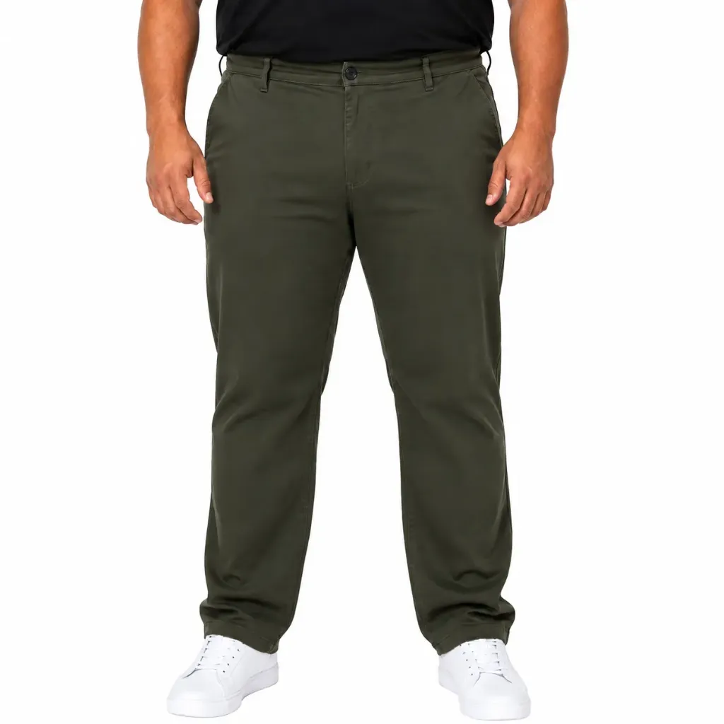 Pantalón Casual Stretch Corte Semi Ajustado Magnus - Tallas Grandes - 201-205 (Verde, 40)