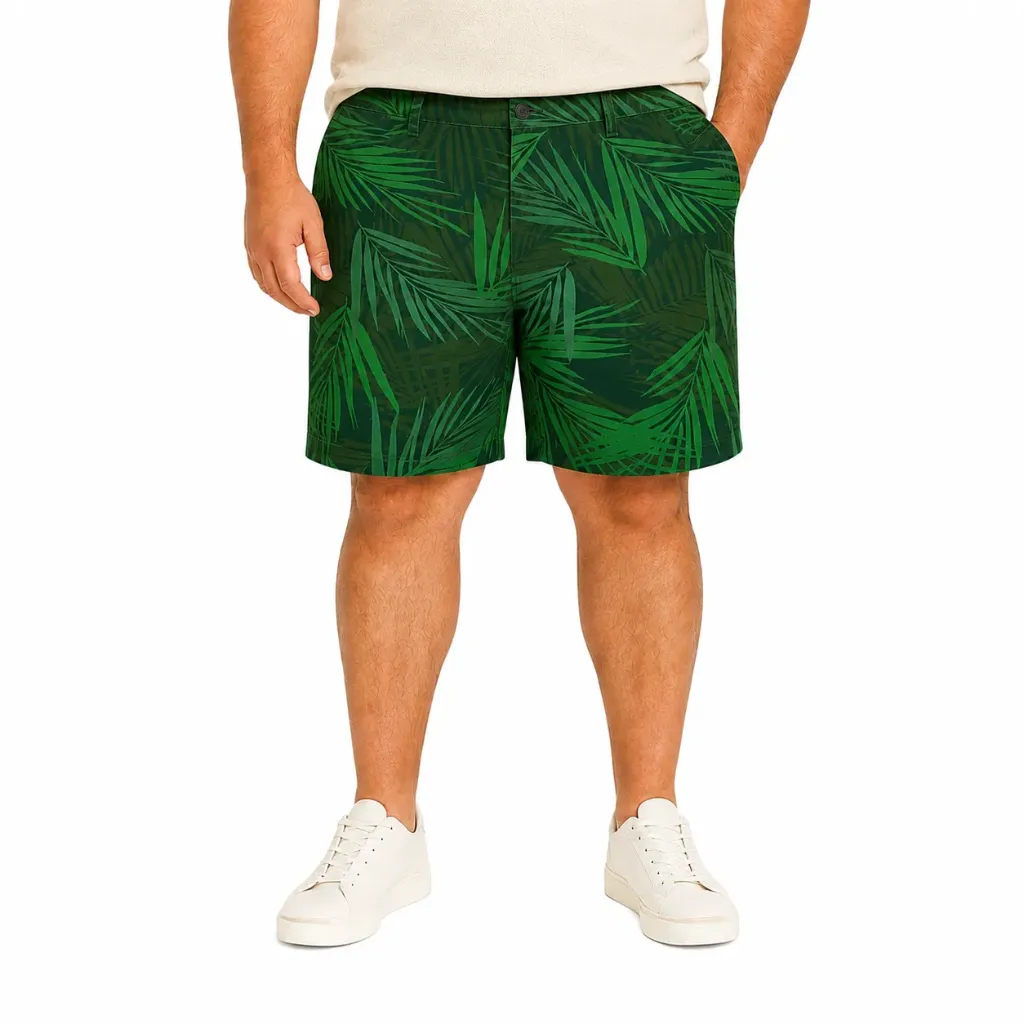 Pantaloneta Casual  Tropical Hojas Tropicales KingSize - Tallas Grandes (50)