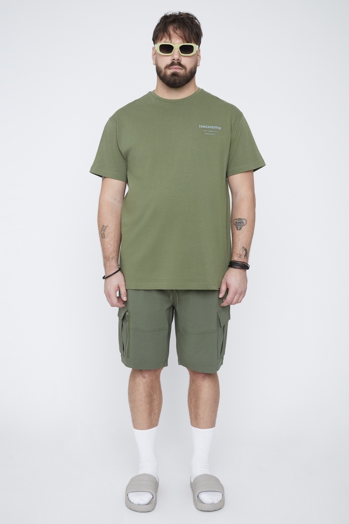 Pantaloneta Casual Cargo Thickems - Tallas Grandes - 103203 (Verde, 1XL)