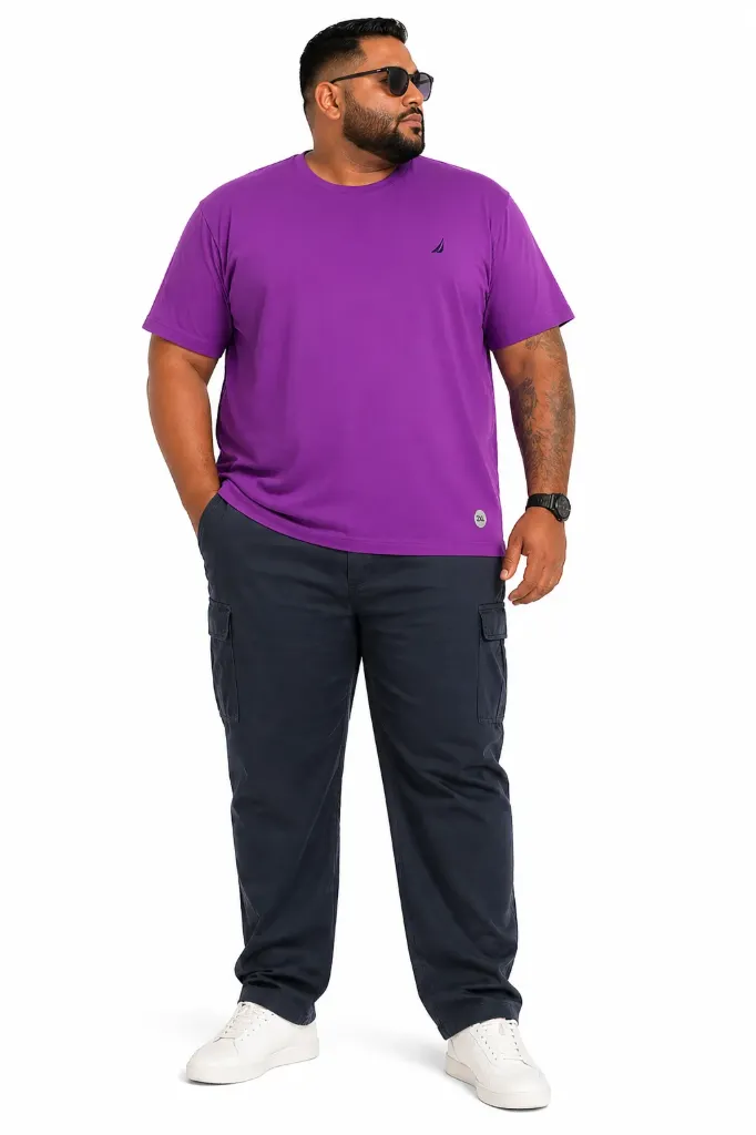 Playera  Nautica - Tallas Grandes (Morado, 2XL)