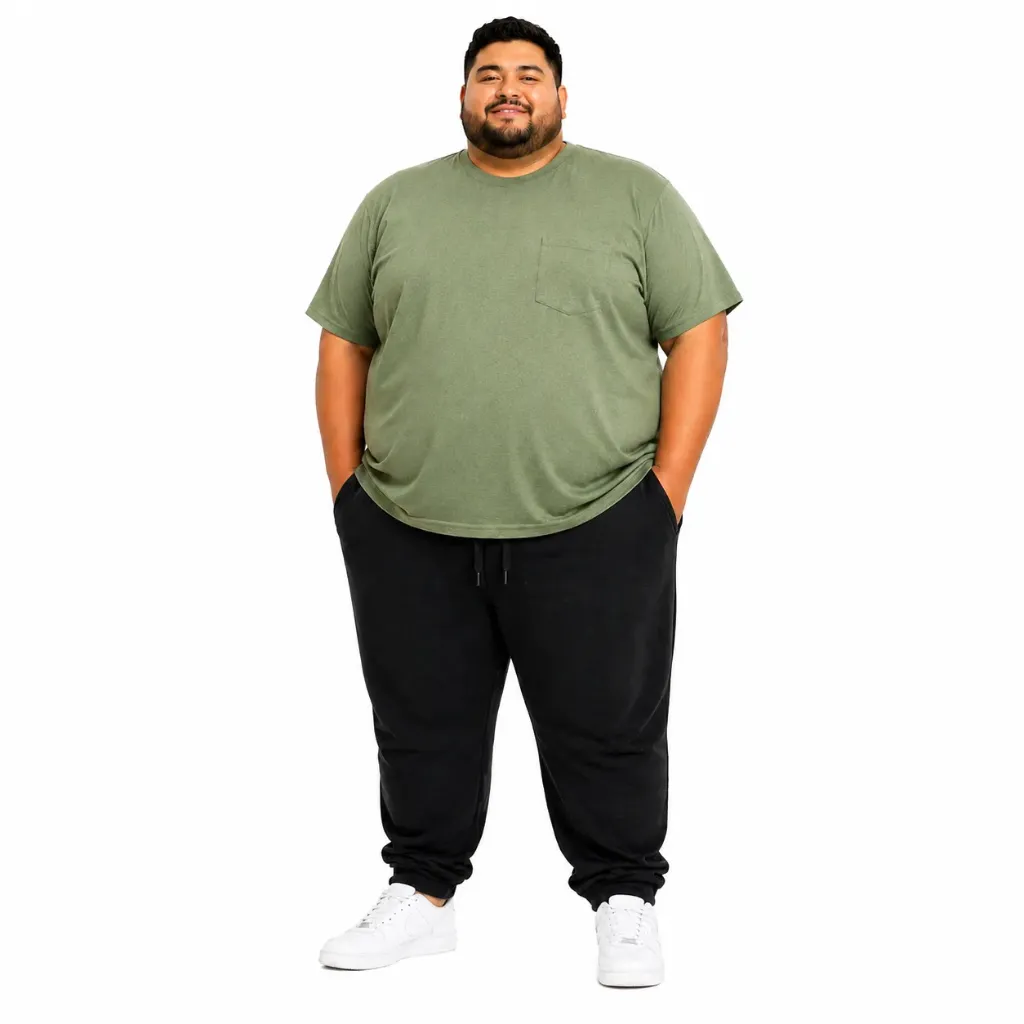 Playera Con Bolsillo Athletic Works - Tallas Grandes (Verde, 4XL)