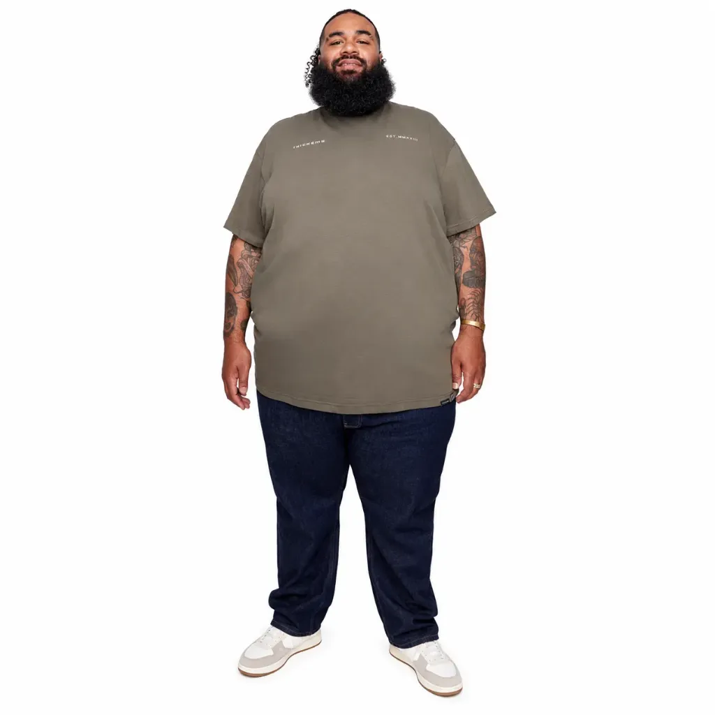 Playera Gráfica Cuadrado Espalda Thickems - Tallas Grandes (Verde, 1XL)