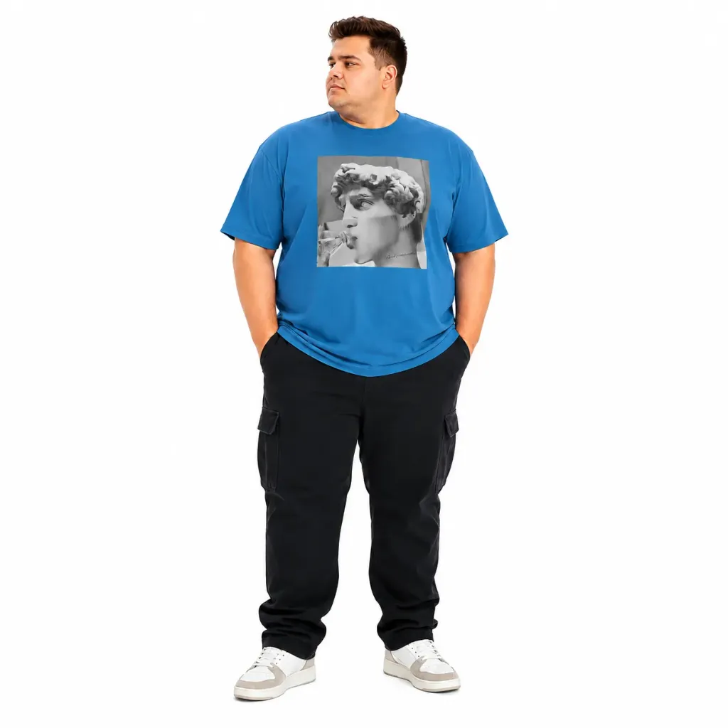 Playera Gráfica Escultura Estatua Griega Mode XL - Tallas Grandes (Azul)