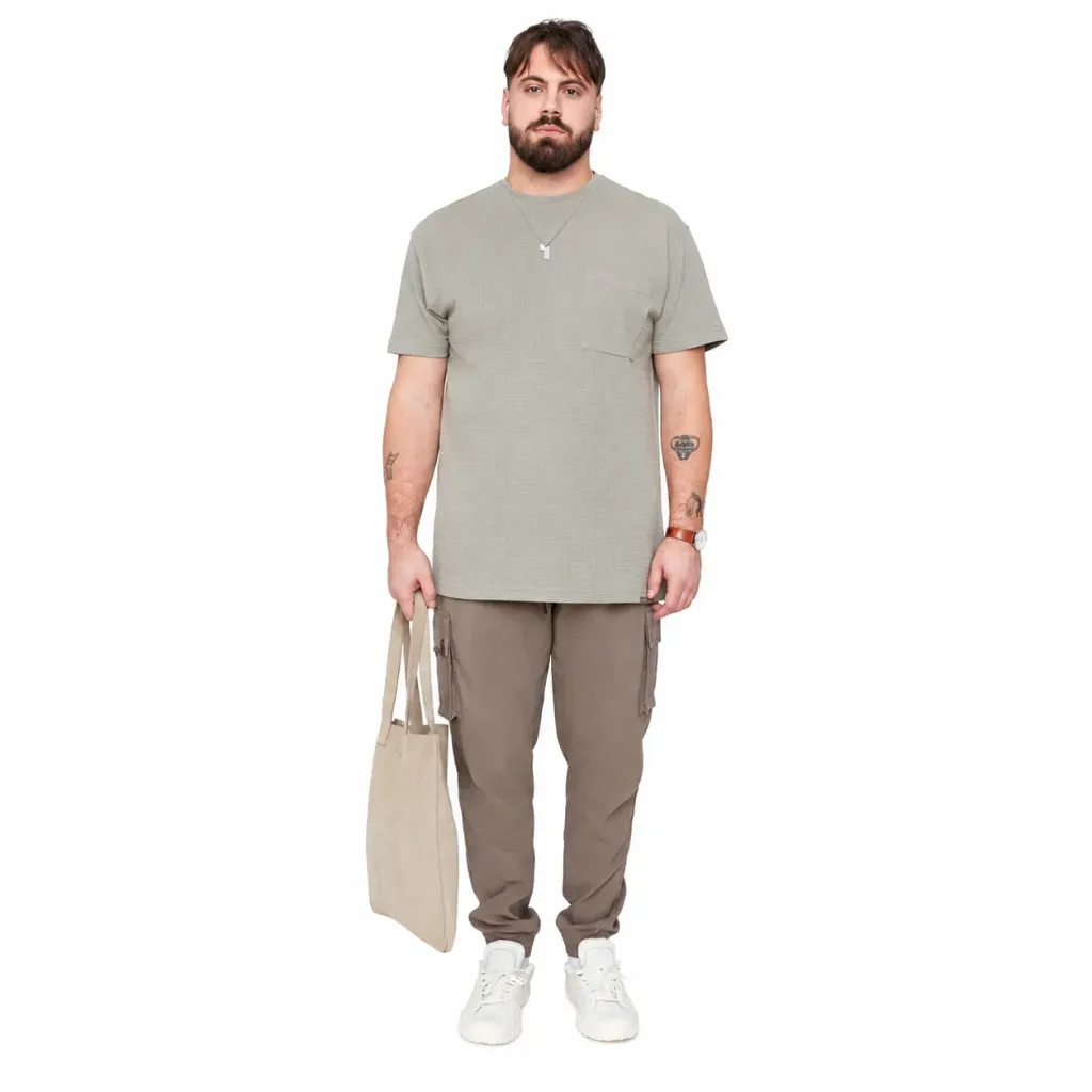 Playera Textura Waffle Stretch Thickems - Tallas Grandes (Verde, 3XL)