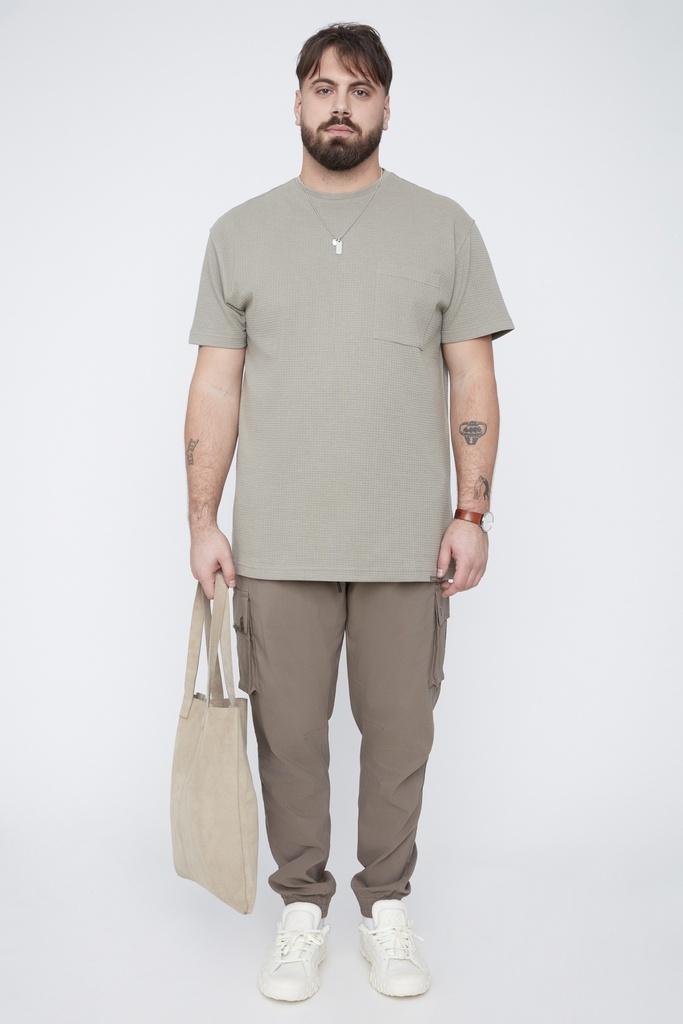 Playera Textura Waffle Stretch Thickems - Tallas Grandes (Verde, 3XL)