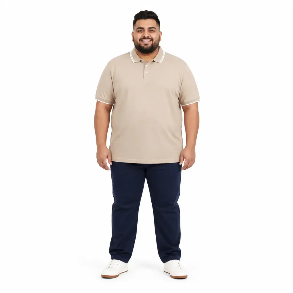 Polo Goodfellow - Tallas Grandes (Beige, 4XL)