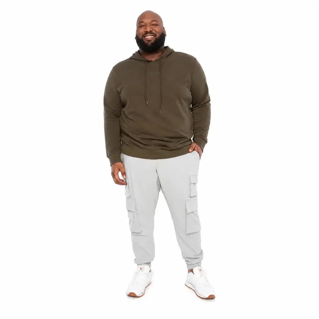 Sudadero Con Capucha Sin Zipper Logo Thickems - Tallas Grandes (Verde, 2XL)