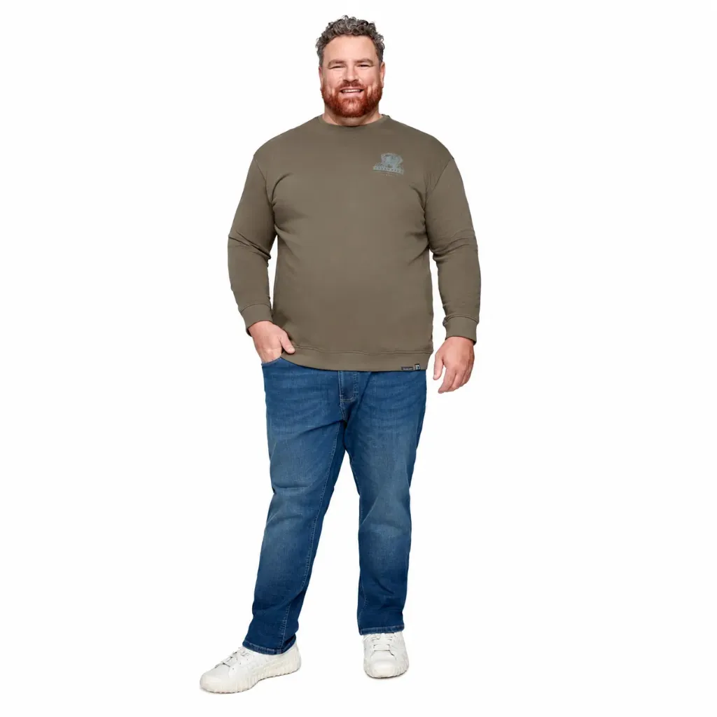 Sudadero Sin Capucha Dogo En Espalda Thickems - Tallas Grandes (Verde, 2XL)