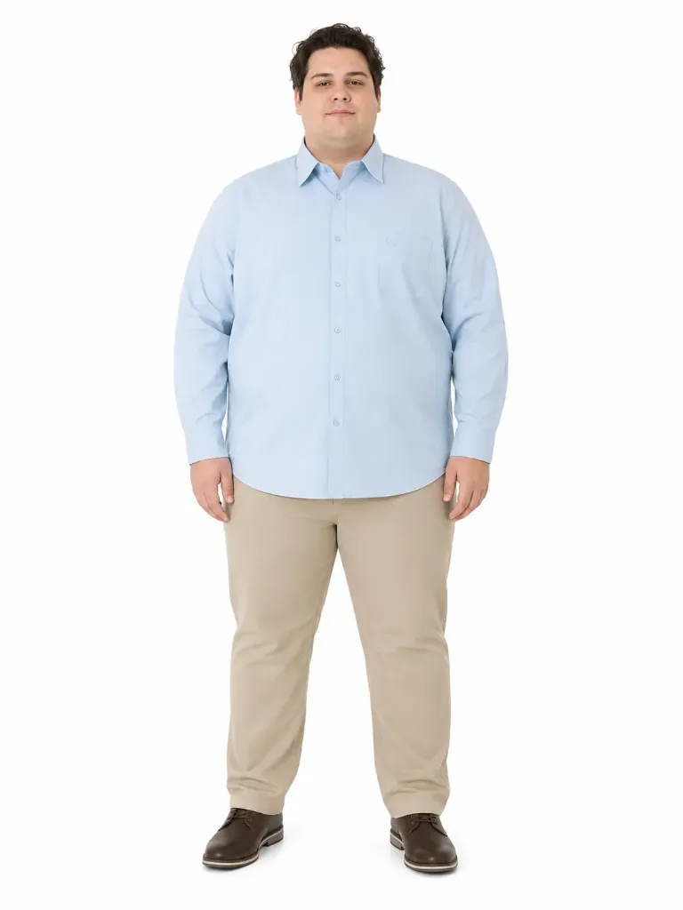 Camisa Manga Larga Con Bolsa Bordado Mode XL - Tallas Grandes - 20350