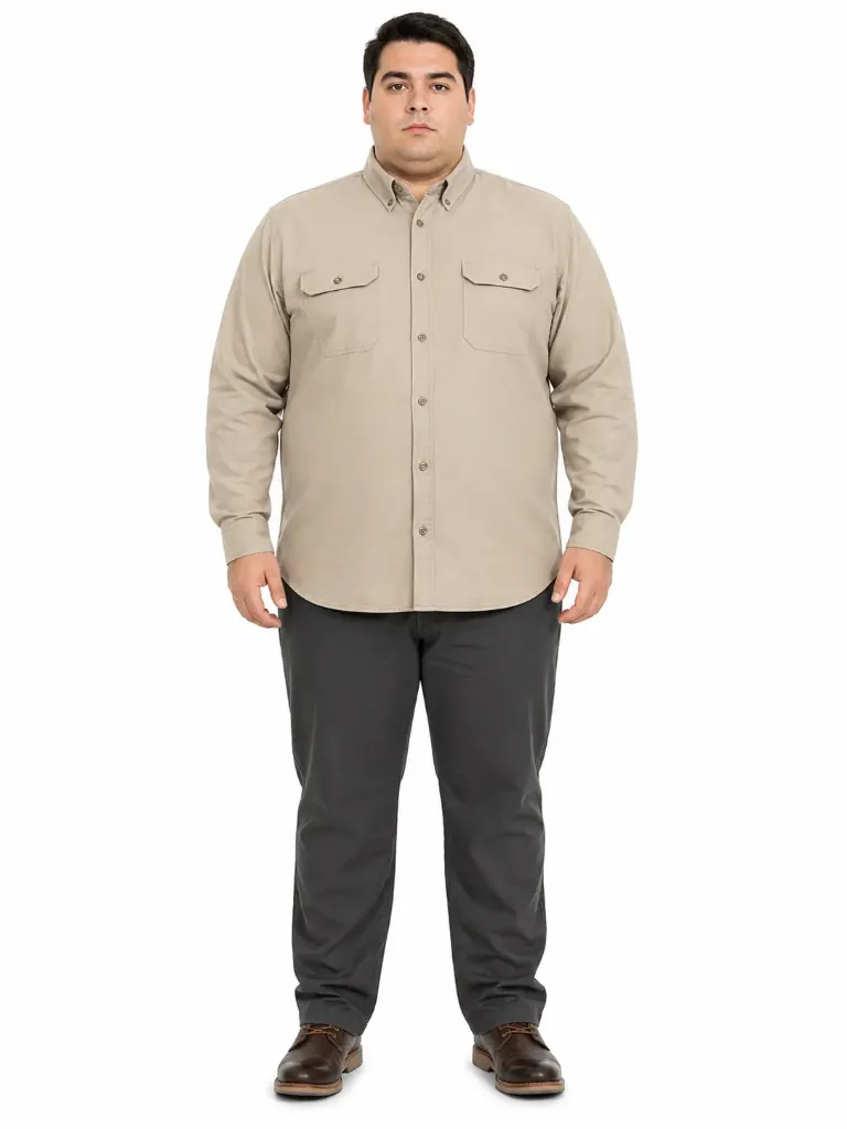 Camisa Manga Larga Dos Bolsas Mode XL - Tallas Grandes - 20360