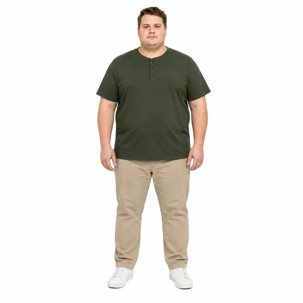 Playera Botones Stretch Mode XL - Tallas Grandes - 26210 (2XL, Verde Oscuro)