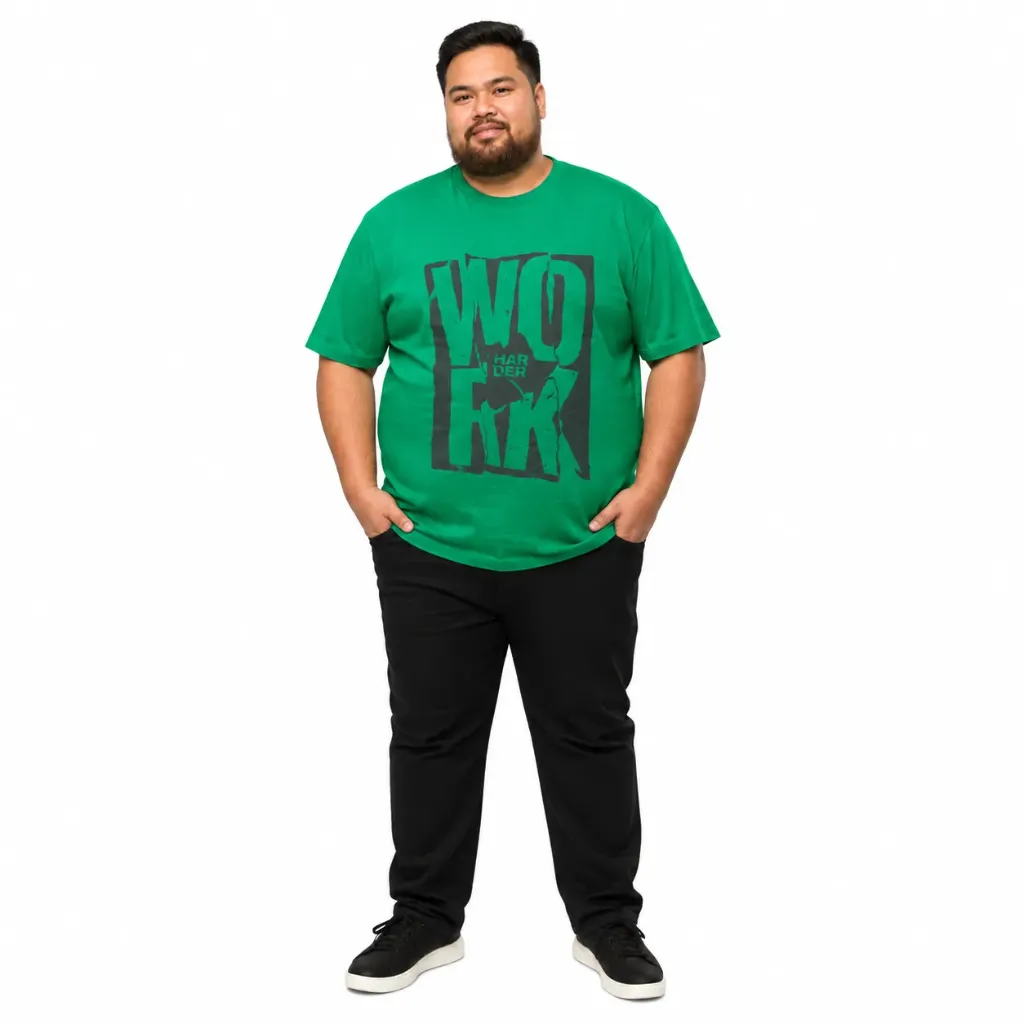 Playera Gráfica Work Harder Mode XL - Tallas Grandes - 26166