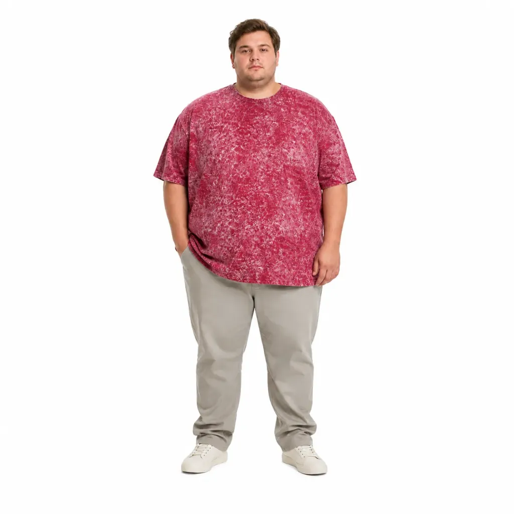 Playera Gráfica Marmoleado Mode XL - Tallas Grandes - 20037 (Rojo, 1XL)