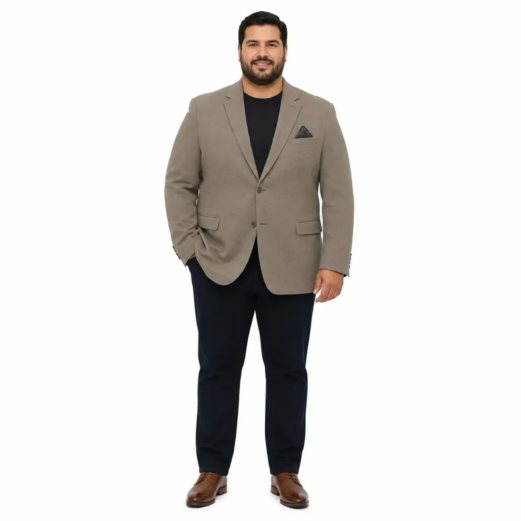 Blazer Tela Con Textura Mode XL - Tallas Grandes - 26020 (1XL)