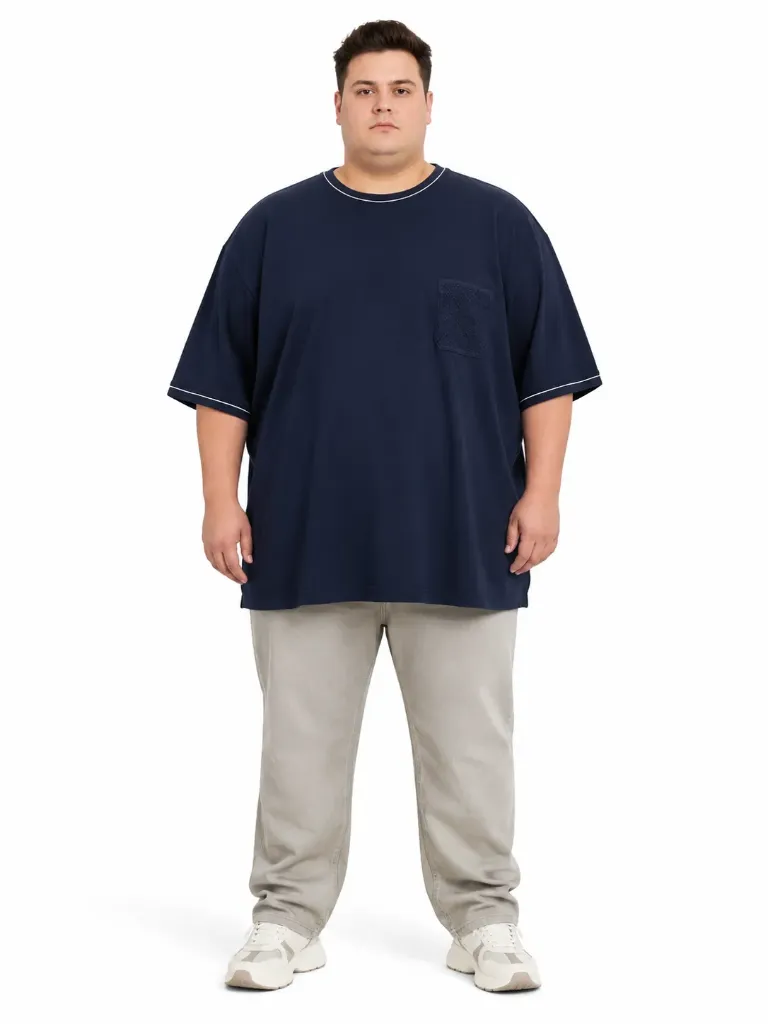 Playera Detalle Cuello Bordado En Pecho Mode XL - Tallas Grandes - 26221