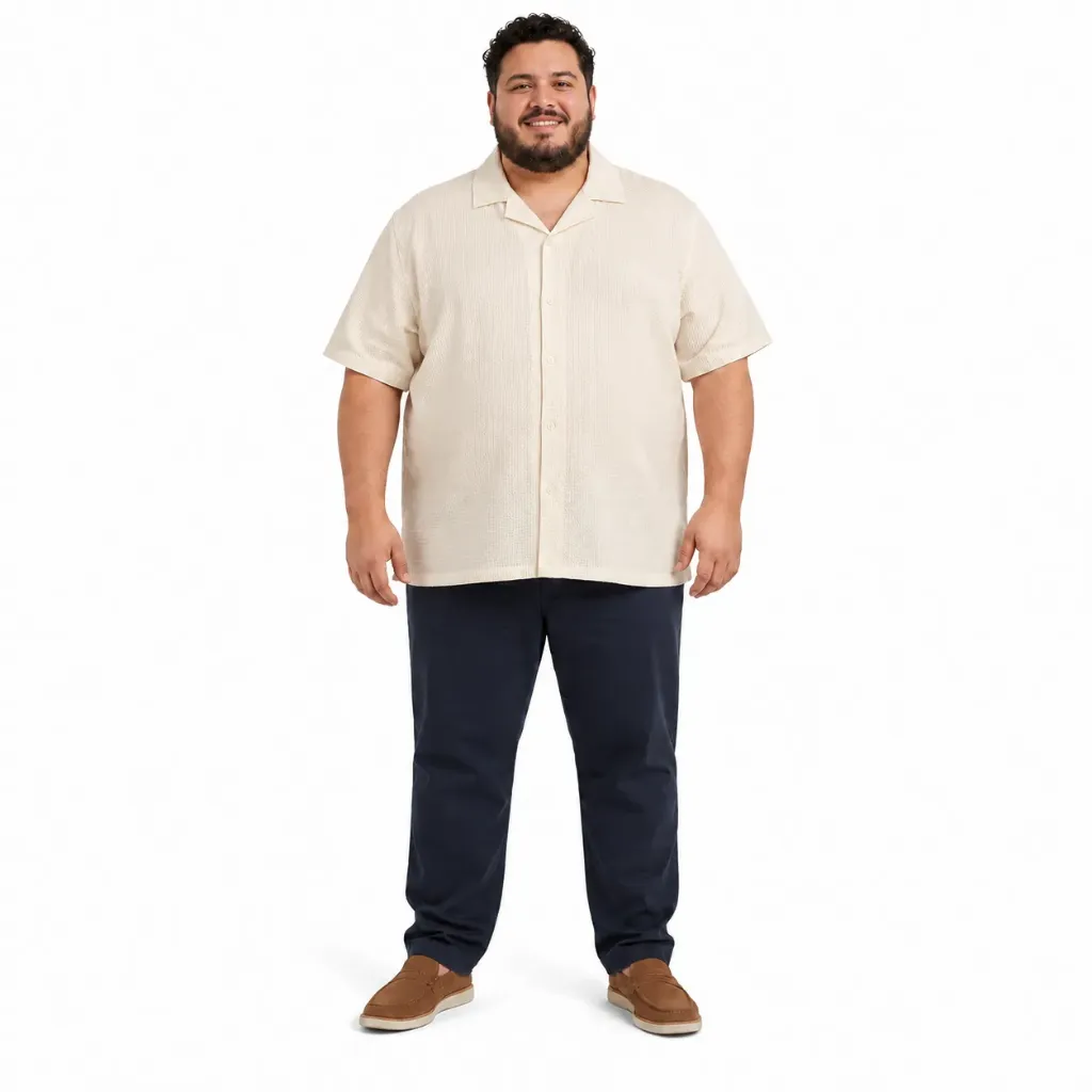 Camisa Manga Corta Tejida Deluxe Leisure - Tallas Grandes - HK82806X (2XL)