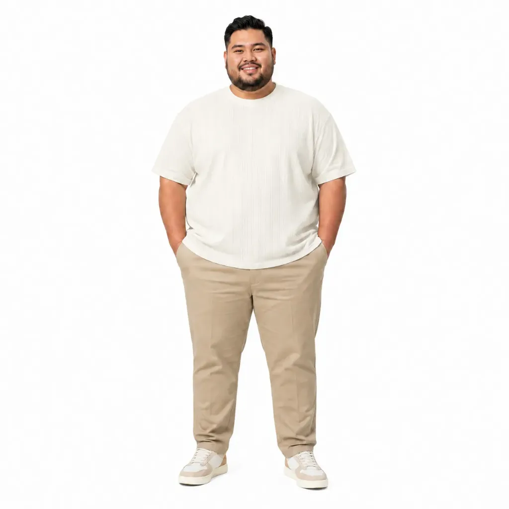 Playera Texturizada Deluxe Leisure - Tallas Grandes - HK83599X (2XL, Beige)