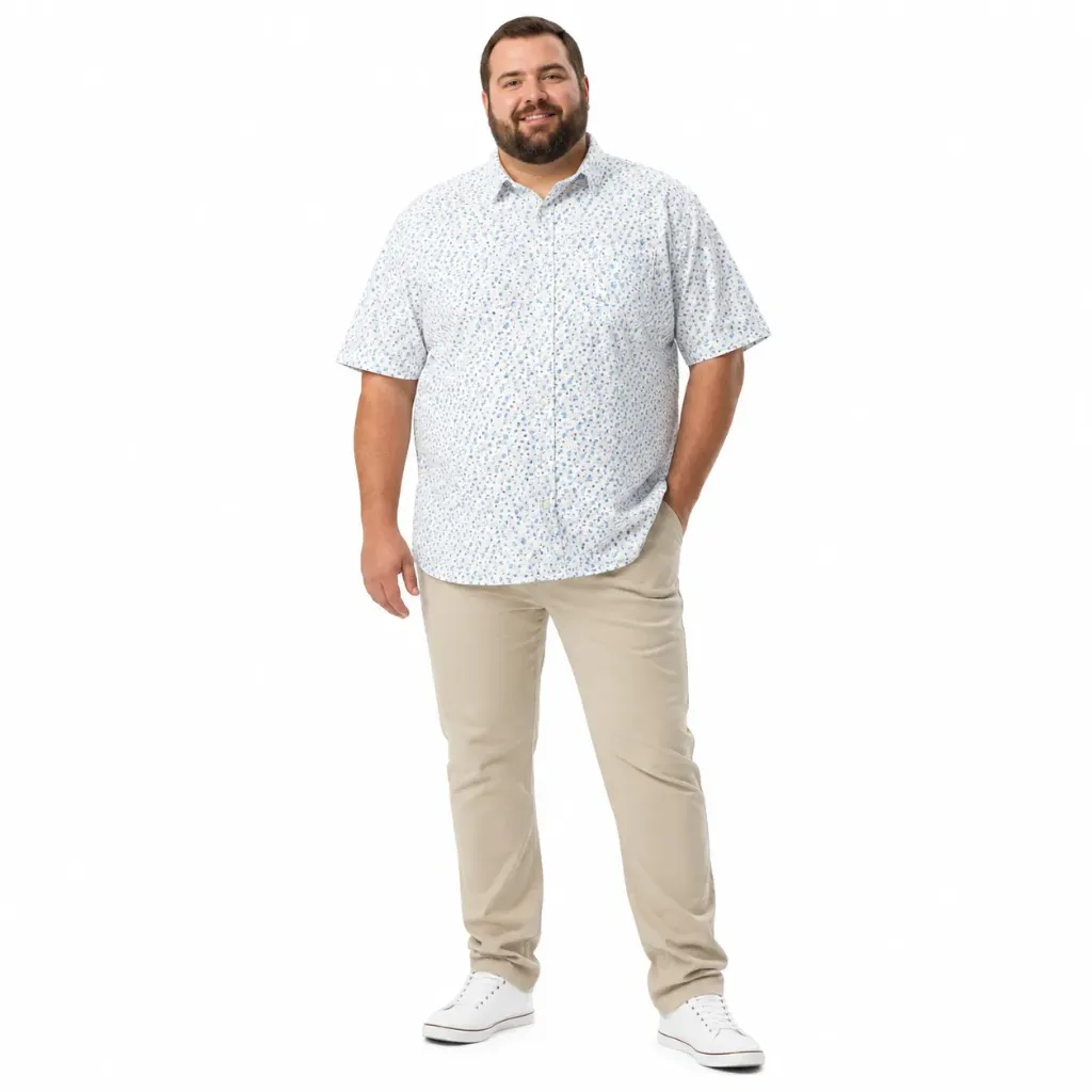 Camisa Manga Corta Estampado Floral George - Tallas Grandes