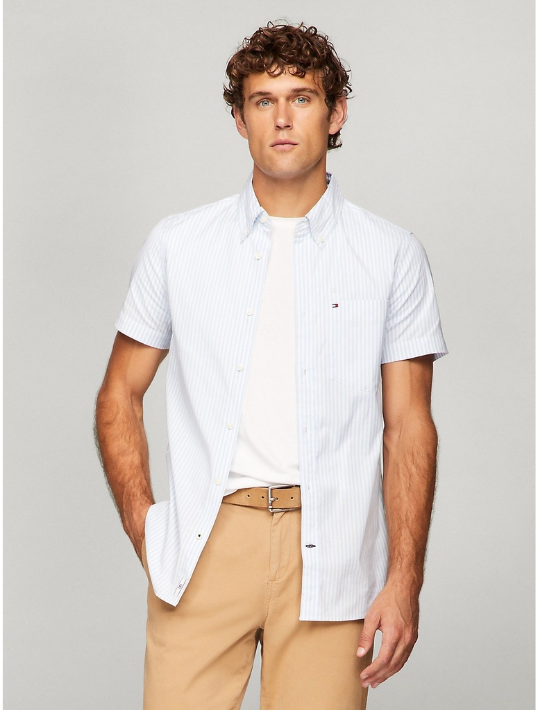 Camisa Manga Corta Rayas Tommy Hilfiger - Tallas Grandes
