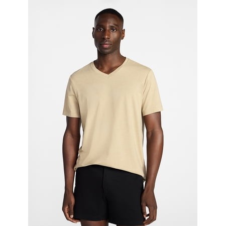Playera cuello V y corte relajado George  - Tallas Grandes