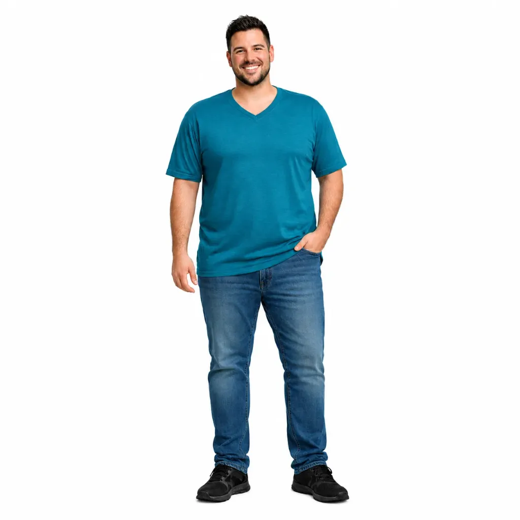 Playera Cuello en V Stretch St. John's Bay - Tallas Grandes 58146